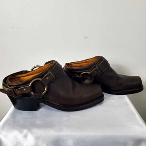 Vintage 90’s Frye Belted Harness Mule Booties Made In USA